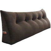Large Bolster Triangular Backrest Reading Pillow Velvet —Coffee